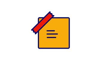 Looping animation of a notes document icon with text appearing and disappearing, symbolizing efficient note creation and editing video