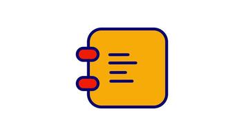 Looping animation of a document icon with subtle highlighting, illustrating an active notes or writing application video