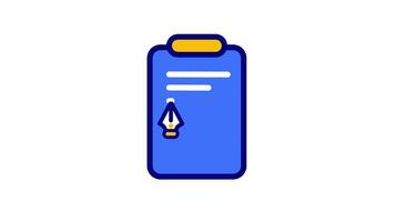 pen in constant motion over notes, symbolizing fluid workflow in a perfectly looping animation video