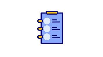 Looping animation of a digital notes icon with a checklist being marked, representing task tracking within notes video