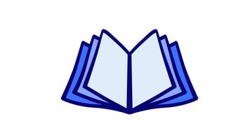 Looping animation of book document icon is enhanced with a revolving animation, designed to capture attention in digital reading apps and file management tools video
