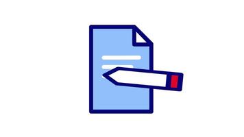 seamless looping animation of a pen marking notes, great for document-based projects and workflow icons video