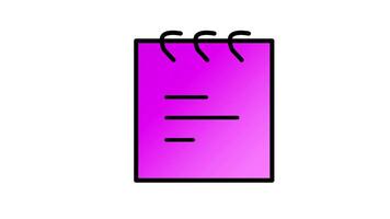 Looping animation of notes, notebook, paper for memo or writing a note video