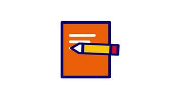 A seamless looping icon showing a pen in constant motion over papers, ideal for work related themes video