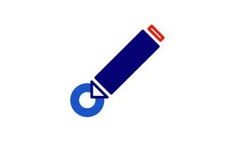 Looping animation of a pen icon writing and pausing, symbolizing precise and thoughtful documentation video