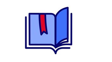 Featuring a smooth looping animation, this book document icon is designed for e-learning platforms and content curation websites video