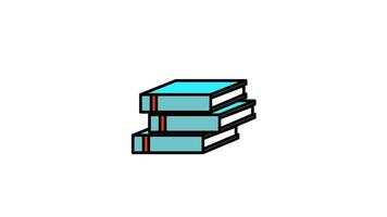 Looping animation of stacked books symbolizing knowledge, education, and learning resources video