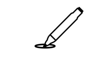 Looping animation of a pen marker, symbolizing highlighting, drawing, or creative sketching activities video