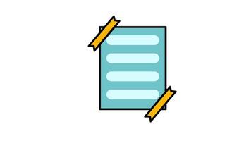 Looping animation of notes, notebook, paper for memo or writing a note video