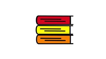 Looping animation of stacked books symbolizing knowledge, education, and learning resources video