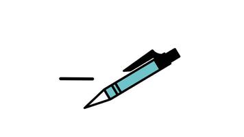 Looping animation of a pen marker, symbolizing highlighting, drawing, or creative sketching activities video