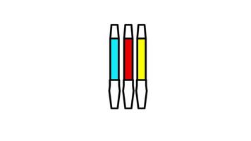 Looping animation of a pen marker, symbolizing highlighting, drawing, or creative sketching activities video