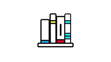 Looping animation of stacked books symbolizing knowledge, education, and learning resources video