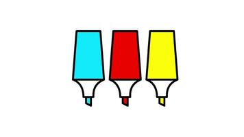 Looping animation of a pen marker, symbolizing highlighting, drawing, or creative sketching activities video