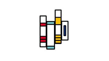 Looping animation of stacked books symbolizing knowledge, education, and learning resources video
