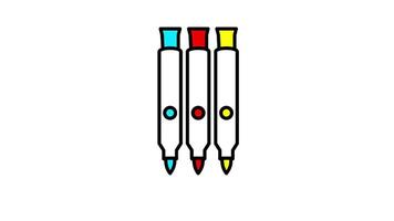 Looping animation of a pen marker, symbolizing highlighting, drawing, or creative sketching activities video