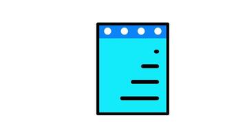Looping animation of notes, notebook, paper for memo or writing a note video