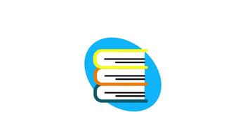 Looping animation of stacked books symbolizing knowledge, education, and learning resources video
