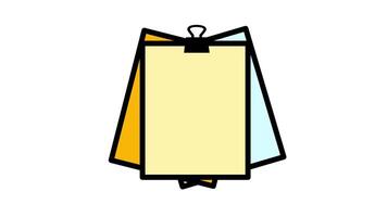 Looping animation of notes, notebook, paper for memo or writing a note video