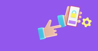 Smartphone personal data user account protection 3d icon animation loop video