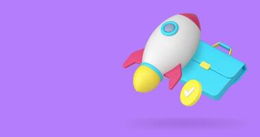 Business startup efficient productivity management 3d icon animation loop video