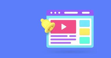 blog vlog multimedia content internet web site menu 3d icon animation video
