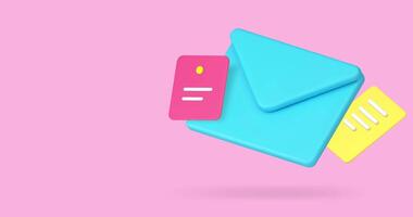 Postal service incoming message inbox communication 3d icon animation video