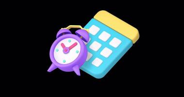Time management efficient planning 3d icon animation with alpha channel video