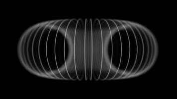 Circular torus with radial lines on black background. Seamless loop. video