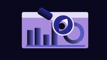 animated concepts of analyzing data, bar charts and pie charts video