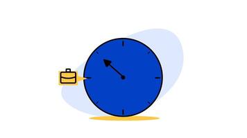 2D animation concept of time management and task management video