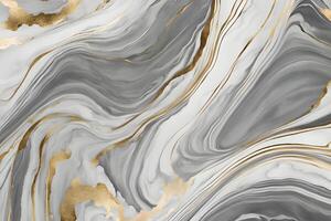 Wall background emulating the elegant look of marble featuring swirling patterns in shades of white gray and gold for a luxurious touch photo