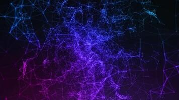 Digital connection of moving dots and lines. video