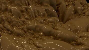High quality liquid chocolate background animation in slow motion video