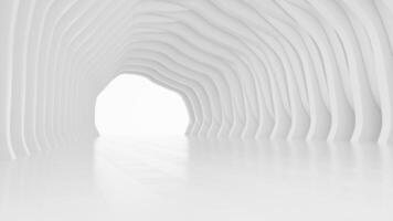 Abstract architectural design. White futuristic interior background. 3d rendering. photo