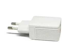 Old mobile charger white background photo