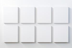 Blank Canvases on White Gallery Wall photo