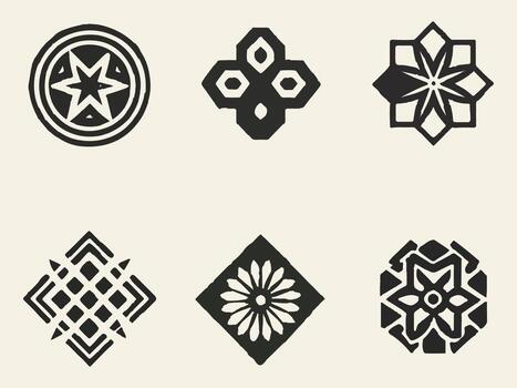 Set of geometric patterns vector