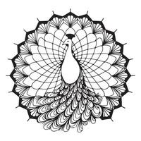 A peacock is standing in a circular pattern vector
