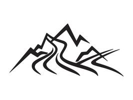 Mountain range with waves illustration vector