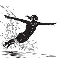 Swimmer in the water vector