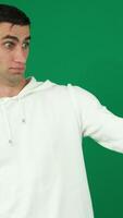 man points finger makes gag reflex unpleasant disgust rejection video