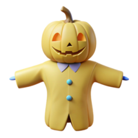 Smiling Pumpkin with a Yellow Coat png