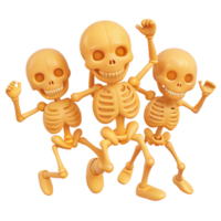 Three Skeletons Dancing and Having Fun png