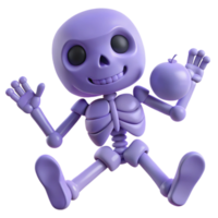 Purple Skeleton with a Grin Holding a Round Object png