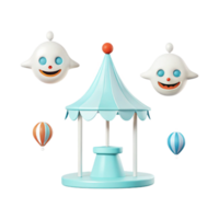 Smiling Ghost Carnival Fun and Festive 3D Render png