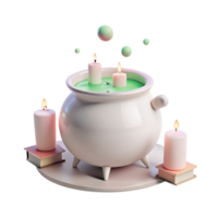 Cauldron with Candles and Bubbling Potion png