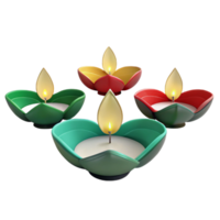 Decorative Flower Shaped Candle Holders with Flames png