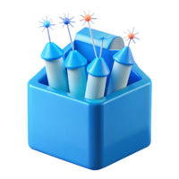 Blue Box with Fireworks png