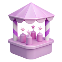 Pink 3D Rendered Carnival Booth with Stars png